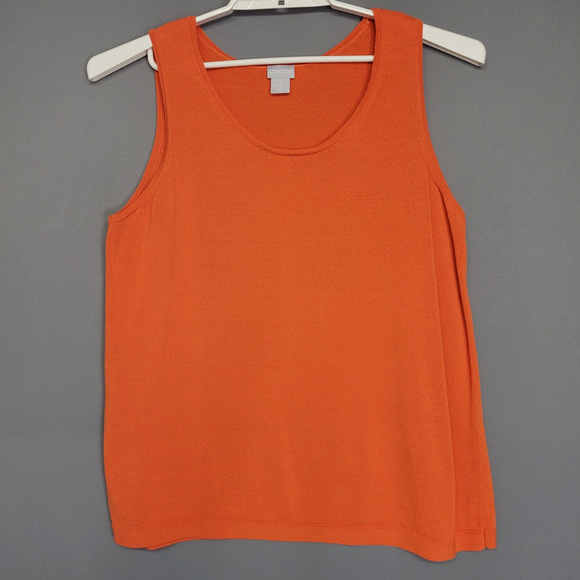 Chicos Knit Tank Top Womens Large Orange Sleeveless Pullover Casual Bright - Picture 1 of 10